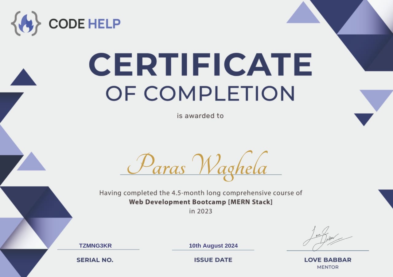 Web Development Certificate
